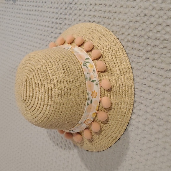 Pompom Straw Hat Sizec4T - Picture 1 of 4